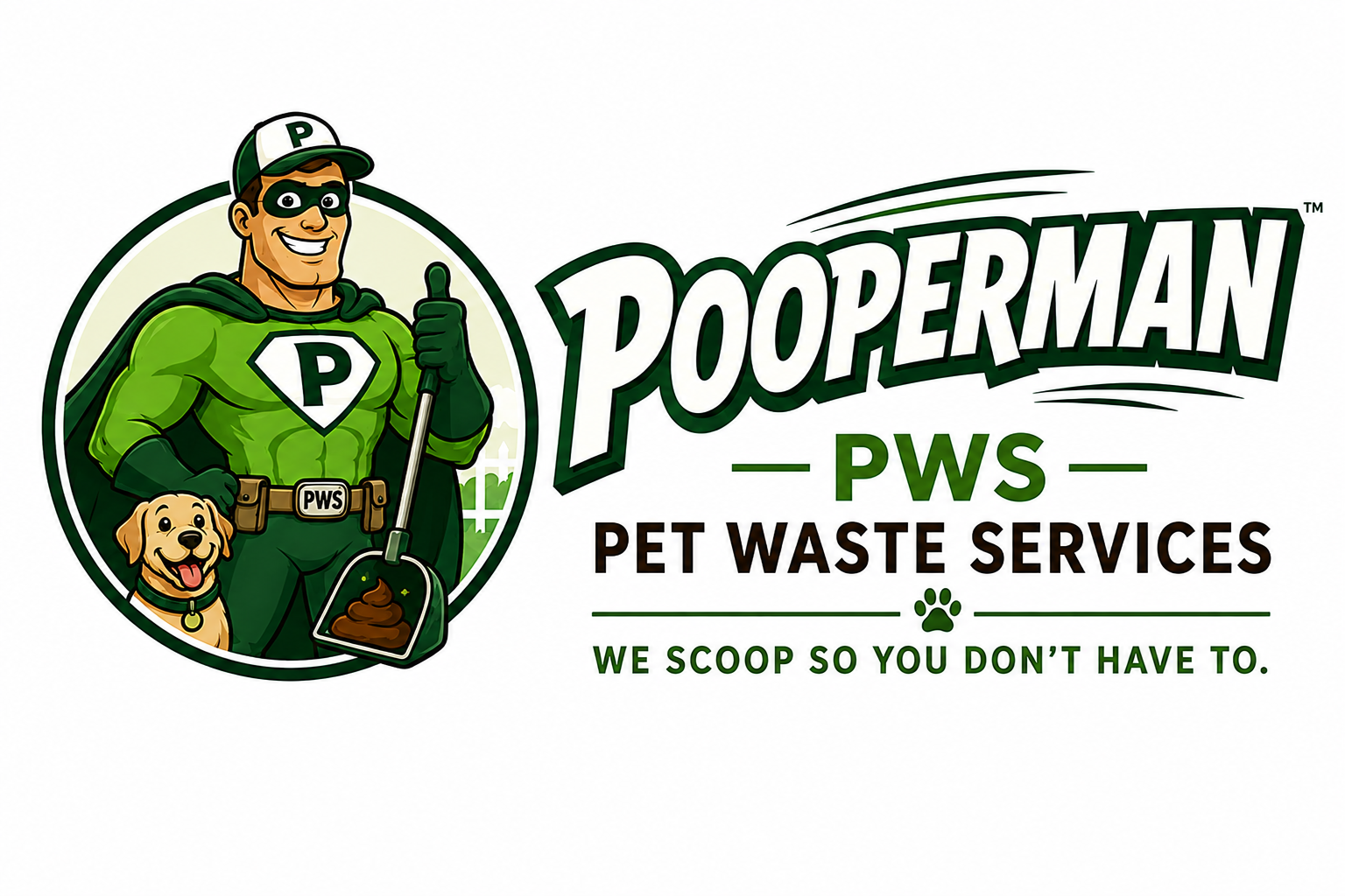 Pooperman PWS Pet Waste Services logo